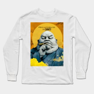 Puff Sumo: Peace of Mind Brought to you by Cigars Long Sleeve T-Shirt